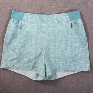 Calia by Carrie Underwood Blue Green Printed Shorts Women's Medium Flat Front